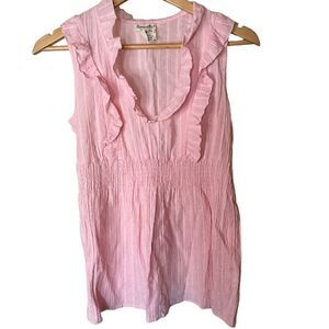Super Cute Pink Sleeveless Blouse - Size Medium
